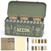 Dexyino front view seed storage box showing organized compartments benefit: neat storage