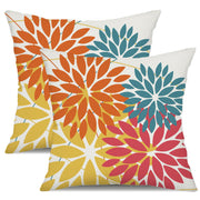 DFXSZ front view of orange yellow pillow cover showing vibrant pattern and curb appeal