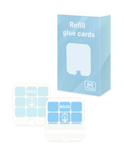 Dichroma front pack showing 60 glue cards and product benefit quick replacement