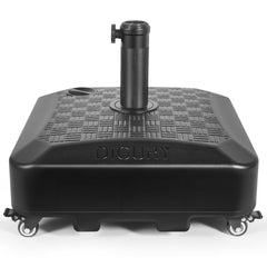 Digury umbrella base front view showing durable shell and elegant black finish for stability