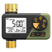 Diivoo front view of brass hose timer showing durable body and controls for reliable watering