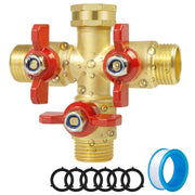 Dingbaayee front view solid brass splitter showing durable construction and reliable flow