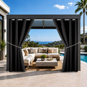 DIVA EN CAMINO DEC front view of two black panels showing full drape and coverage