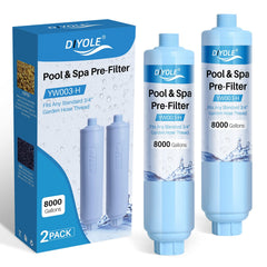 DIYOLE front view of hose filter showing compact design and easy install benefit