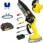 DNLBBO mini chainsaw front view showing compact design and controls