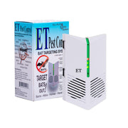 DNR Tech ET Pest Control front view showing compact white unit and outlet plug benefit: easy installation