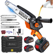 DocSmart front view of mini chainsaw showing compact build and controls, easy handling