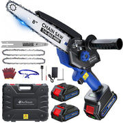 DocSmart front view of mini chainsaw showing compact design and portability