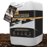 DOMINATOR front view of 5 gallon pail showing ready-to-spray mulch glue and convenience