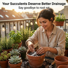 Doter perlite mixed into potting soil improving drainage and structure