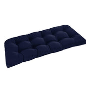 downluxe front view bench cushion in navy showing full coverage and neat edges
