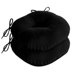 downluxe front view black bistro cushions showing neat finish and outdoor-ready look
