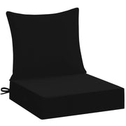 downluxe front view black cushion showing neat finish and fit