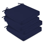 downluxe front view four cushions showing navy color and neat square shape for coordinated seating