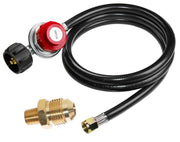 DOZYANT regulator and 5ft hose front view showing durable build and secure connection