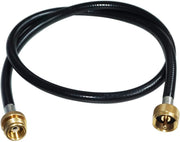 DOZYANT front view of 4 ft propane extension hose showing fittings and hose advantage