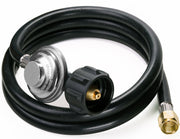 DOZYANT regulator and hose front view showing complete assembly and secure fit