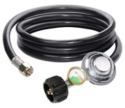 DOZYANT front view of regulator hose showing tank gauge and fittings, ensures safer setup
