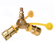 DOZYANT front view Y splitter showing fittings and sturdy body, ensures reliable dual connections