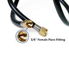 DOZYANT hose connected to RV grill demonstrating easy installation benefit