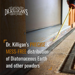 Dr. Killigan's duster used under a baseboard for targeted pest control
