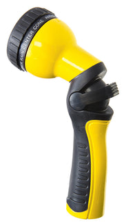 Dramm Revolution front view yellow showing ergonomic grip and metal body for comfortable use