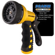 Dramm front view metal nozzle showing durable construction and reliable performance
