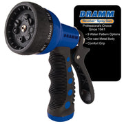 Dramm Revolver front view showing solid metal body and bright blue finish for durability