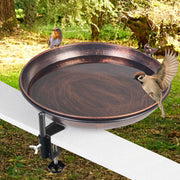 DREAMSOUL front view clamp-on bird bath shows secure attachment benefit