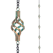 dreamysoul front view showing full rain chain and packaging, enhances curb appeal