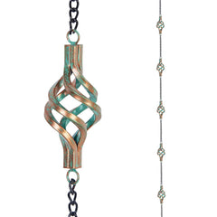 dreamysoul front view showing full rain chain and packaging, enhances curb appeal