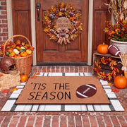 Drydiet coir football doormat front view showing welcome design and durable scraping