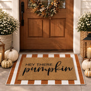 Drydiet front view showing pumpkin welcome mat, inviting entry