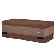 Duck Covers front view on rectangular table showing full coverage and protection