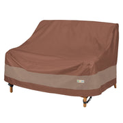 Duck Covers front view of loveseat cover showing full protection and neat fit