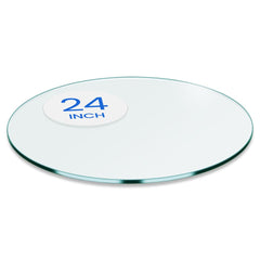 Dulles Glass front packaging showing 24-inch round tempered top benefit protection