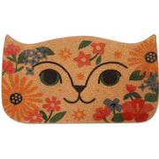 Dunzy front view of cat-shaped mat showing autumn design and welcome function