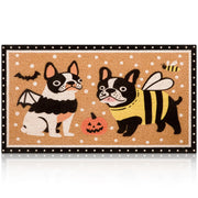 Dunzy front view Halloween Bulldog mat adding seasonal curb appeal
