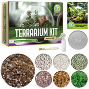 Duspro front packaging of medium terrarium kit showing included materials and guide, simplifies setup
