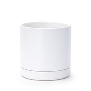 D'vine Dev front view of white ceramic planter showing sleek design and modern appeal
