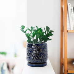 D'vine Dev close-up of embossed leaf texture highlighting ceramic craftsmanship and detail
