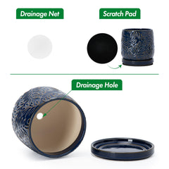 D'vine Dev stainless-steel drainage mesh and pad inside hole protecting soil retention