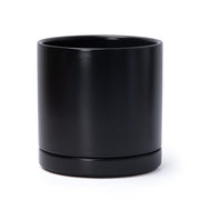 D'vine Dev front view of black ceramic planter showing sleek look and modern appeal