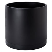 D'vine Dev front view of 14-inch black planter showing clean modern silhouette and stability