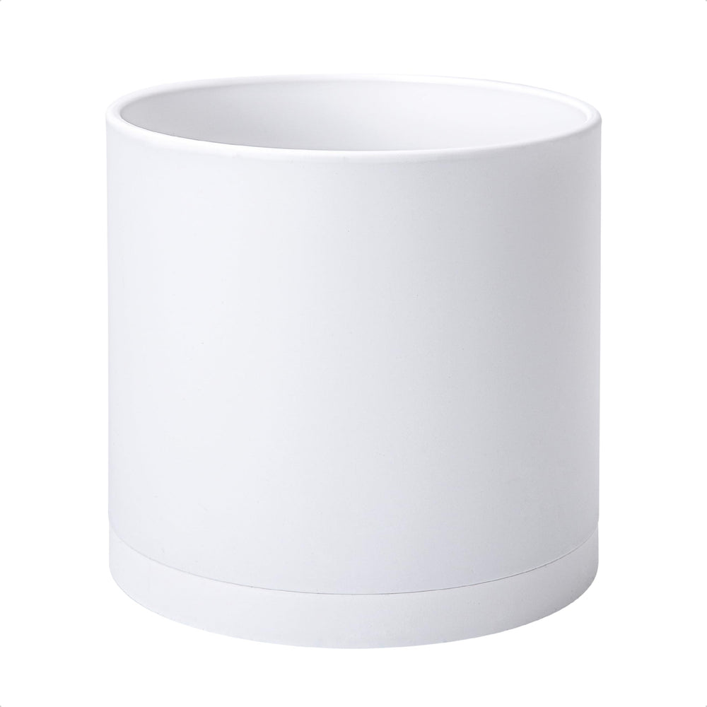 D'vine Dev front view of white 12-inch planter showing clean shape and modern look