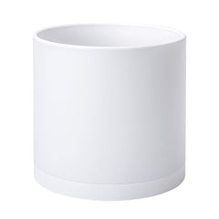 D'vine Dev front view of white 12-inch planter showing clean shape and modern look