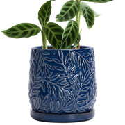 D'vine Dev front view of midnight-blue planter showing shape and finish