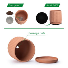 D'vine Dev ceramic saucer fitted under pot keeping surfaces clean