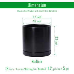 D'vine Dev side profile of straight round pot highlighting stable minimalist shape
