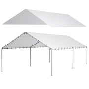 DWALE front view of 10x20 carport cover showing full protective coverage